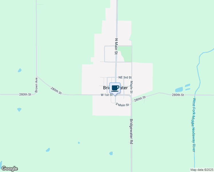 map of restaurants, bars, coffee shops, grocery stores, and more near 207 Northwest 2nd Street in Bridgewater