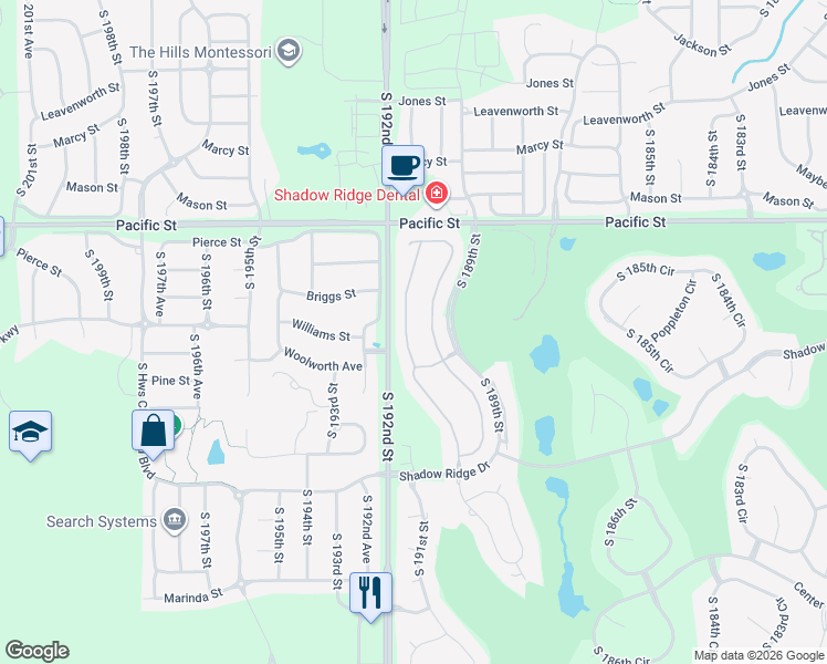 map of restaurants, bars, coffee shops, grocery stores, and more near 1411 South 190th Plaza in Omaha