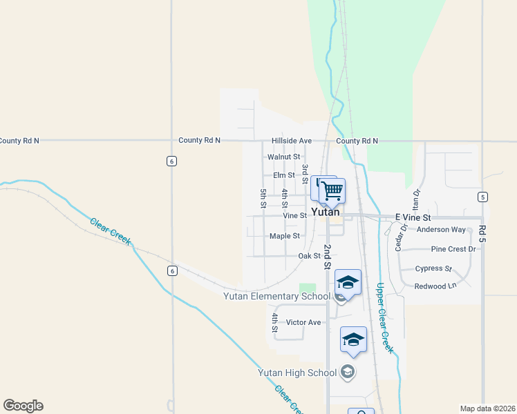 map of restaurants, bars, coffee shops, grocery stores, and more near 405 5th Street in Yutan