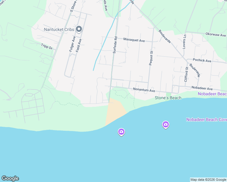 map of restaurants, bars, coffee shops, grocery stores, and more near 160 Surfside Road in Nantucket