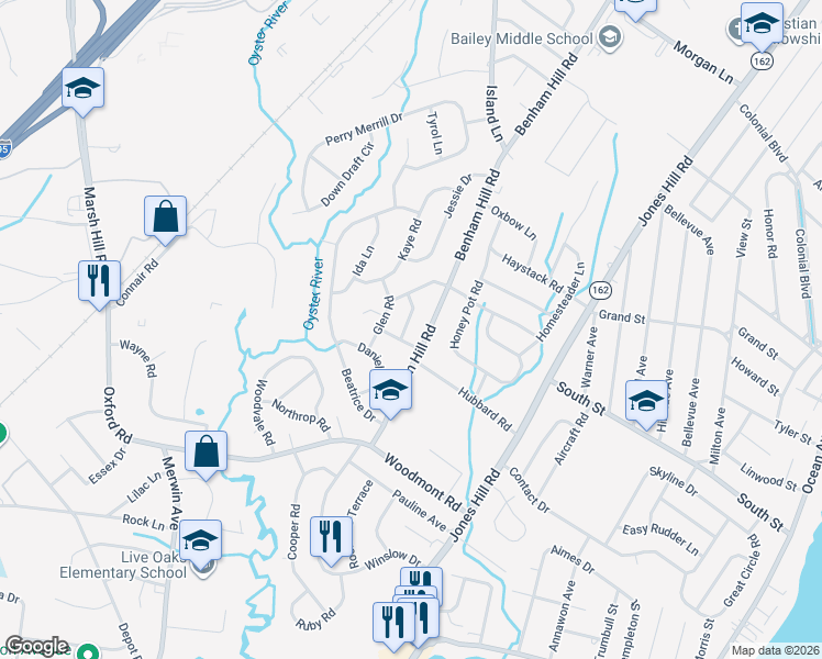 map of restaurants, bars, coffee shops, grocery stores, and more near 11 Gertrude Lane in West Haven