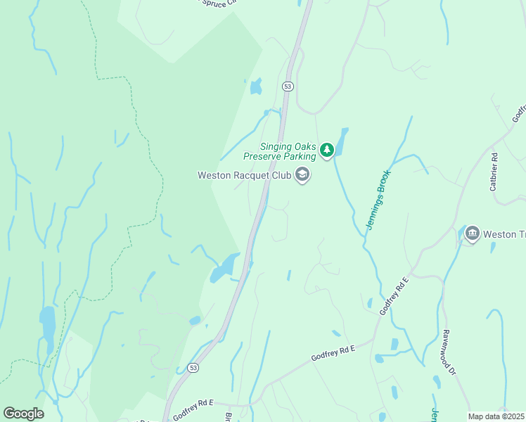 map of restaurants, bars, coffee shops, grocery stores, and more near 385 Newtown Turnpike in Weston