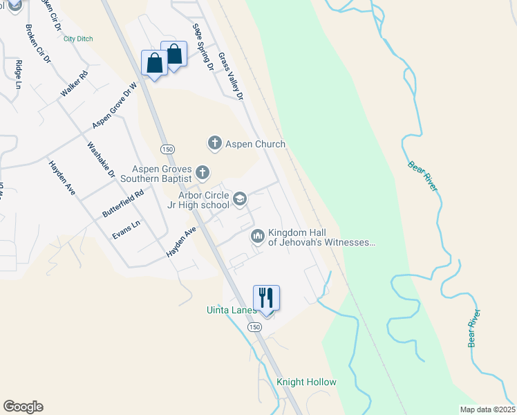 map of restaurants, bars, coffee shops, grocery stores, and more near 240 South Valley Drive in Evanston