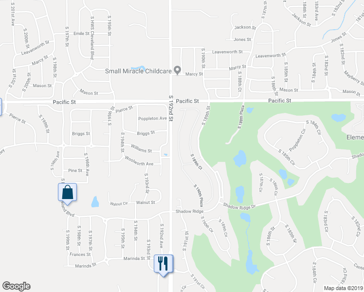 map of restaurants, bars, coffee shops, grocery stores, and more near 1411 South 190th Plaza in Omaha