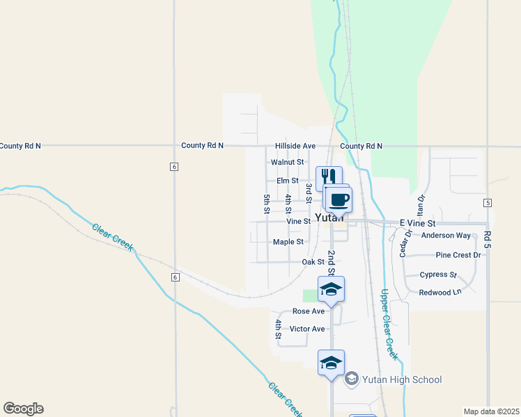 map of restaurants, bars, coffee shops, grocery stores, and more near 405 5th Street in Yutan