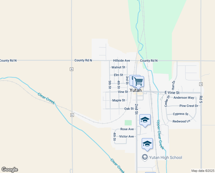 map of restaurants, bars, coffee shops, grocery stores, and more near 405 5th Street in Yutan