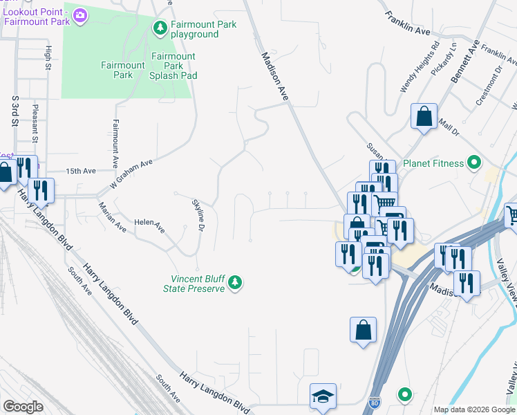 map of restaurants, bars, coffee shops, grocery stores, and more near 534 Lori Lane in Council Bluffs