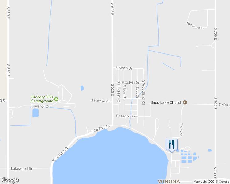 map of restaurants, bars, coffee shops, grocery stores, and more near 3898 South 625 East in Knox