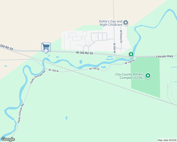 map of restaurants, bars, coffee shops, grocery stores, and more near 3745 West 100 North in Warsaw