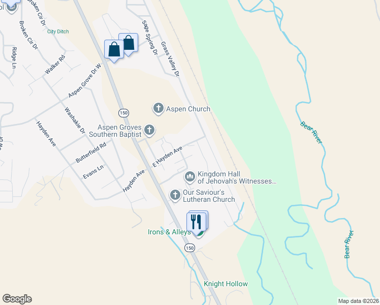 map of restaurants, bars, coffee shops, grocery stores, and more near 240 South Valley Drive in Evanston