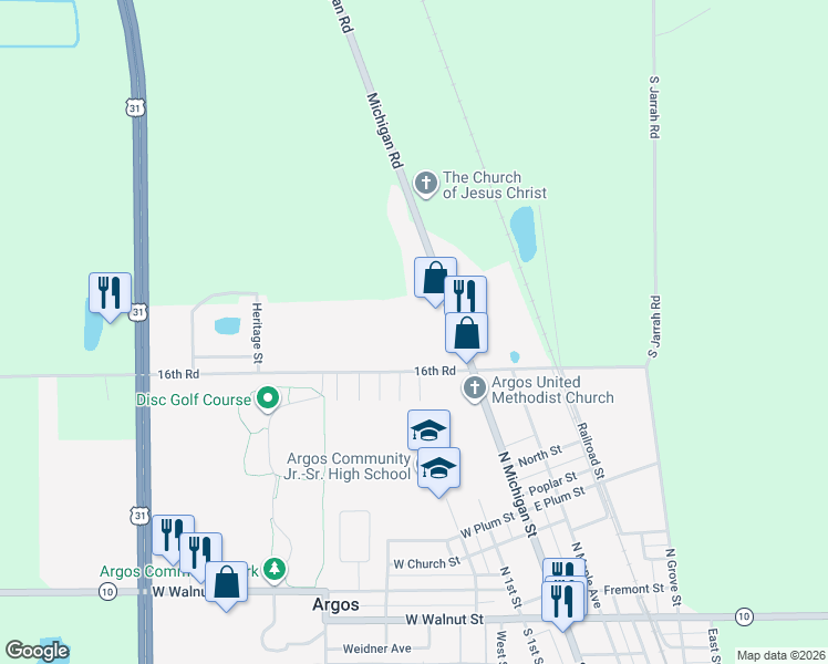map of restaurants, bars, coffee shops, grocery stores, and more near 208 Marshall Street in Argos