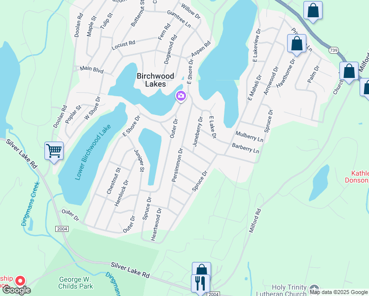 map of restaurants, bars, coffee shops, grocery stores, and more near 130 Persimmon Drive in DINGMANS FRY