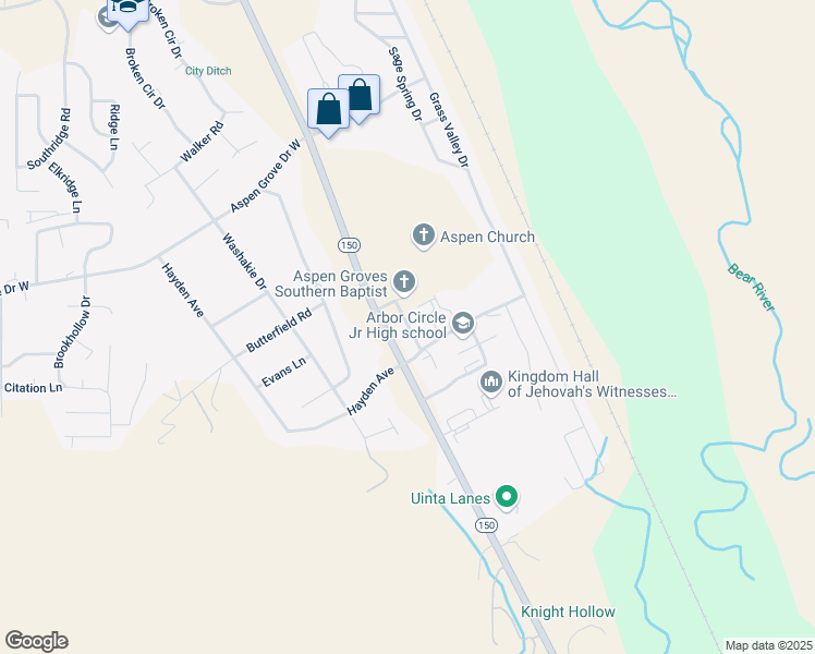map of restaurants, bars, coffee shops, grocery stores, and more near 136 Silver Sage Drive in Evanston