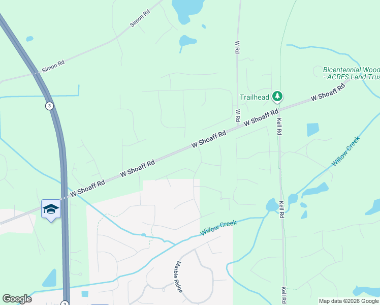 map of restaurants, bars, coffee shops, grocery stores, and more near 1031 West Shoaff Road in Huntertown