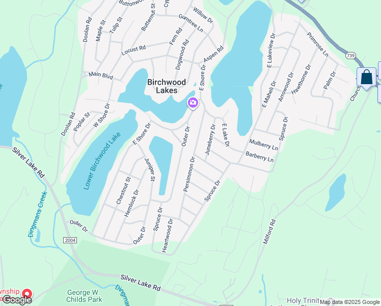 map of restaurants, bars, coffee shops, grocery stores, and more near 130 Persimmon Drive in Dingmans Ferry