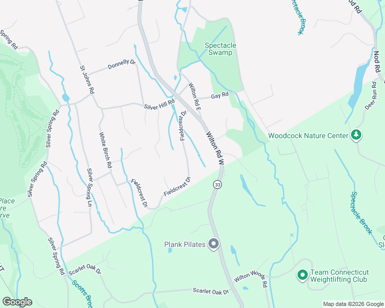 map of restaurants, bars, coffee shops, grocery stores, and more near 41 Fieldcrest Drive in Ridgefield