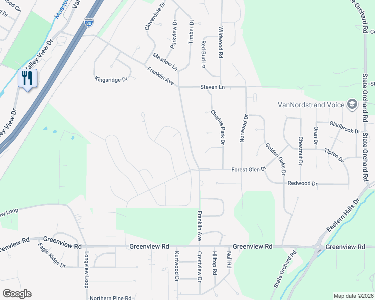 map of restaurants, bars, coffee shops, grocery stores, and more near 1780 Blackthorn Street in Council Bluffs