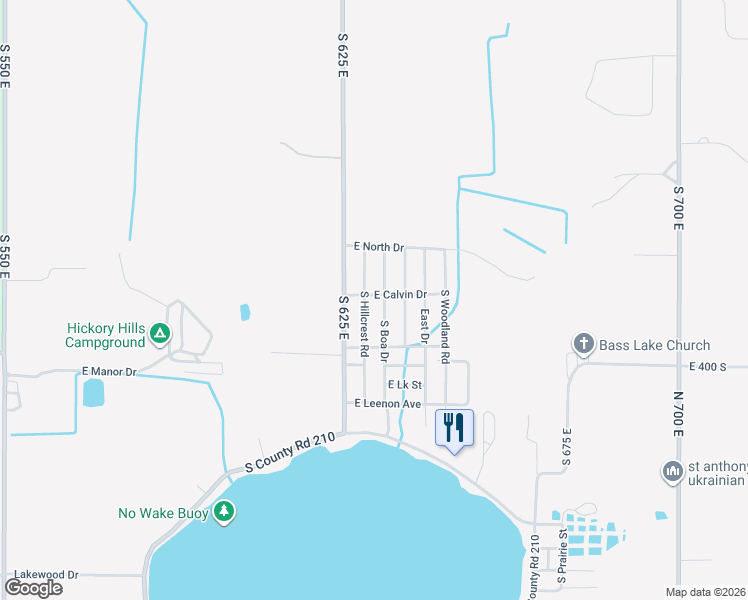 map of restaurants, bars, coffee shops, grocery stores, and more near 3820 South Boa Drive in Knox