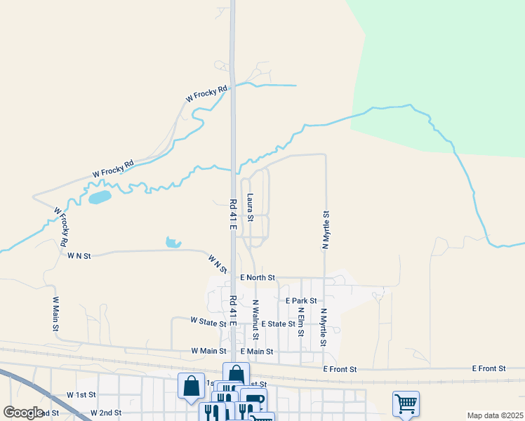map of restaurants, bars, coffee shops, grocery stores, and more near Jordan Street in Kimball County