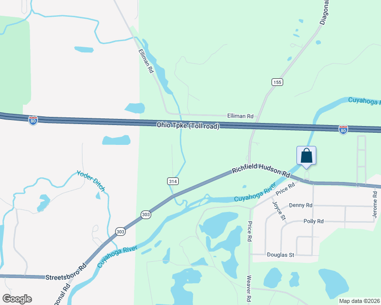 map of restaurants, bars, coffee shops, grocery stores, and more near 9366 Kieffer Road in Mantua