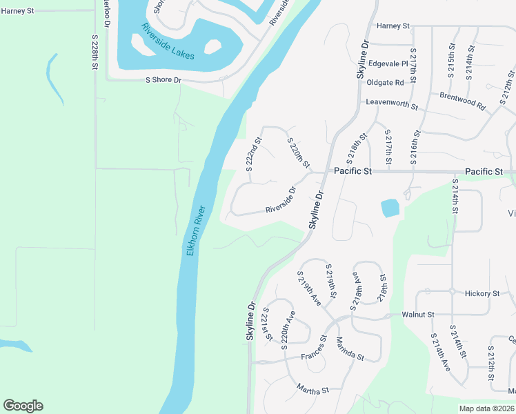 map of restaurants, bars, coffee shops, grocery stores, and more near 22132 Riverside Drive in Omaha