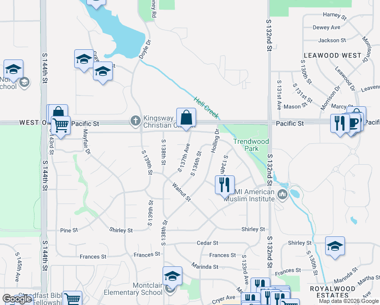 map of restaurants, bars, coffee shops, grocery stores, and more near 1305 South 137th Avenue in Omaha