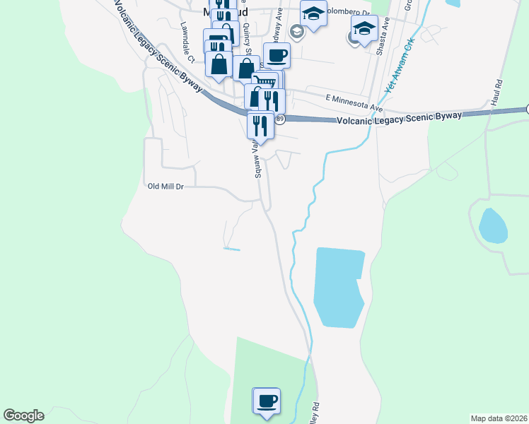 map of restaurants, bars, coffee shops, grocery stores, and more near 224-238 Mc Cloud Avenue in McCloud