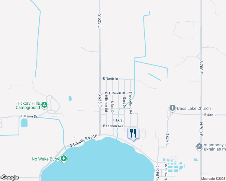 map of restaurants, bars, coffee shops, grocery stores, and more near 3820 S Boa Dr in Knox