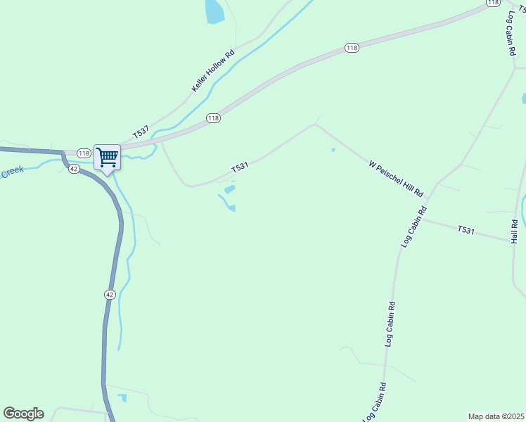 map of restaurants, bars, coffee shops, grocery stores, and more near 314 West Peischel Hill Road in Unityville