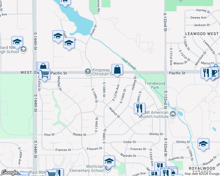 map of restaurants, bars, coffee shops, grocery stores, and more near 13769 Poppleton Cir in Omaha