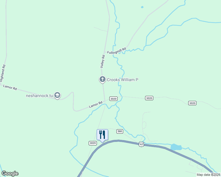 map of restaurants, bars, coffee shops, grocery stores, and more near 3007 Valley Road in Mercer