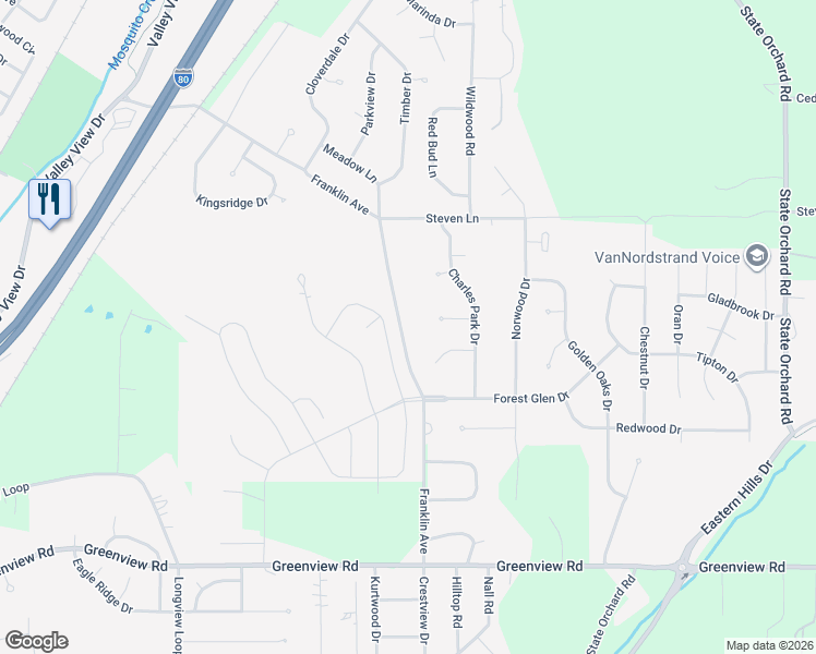 map of restaurants, bars, coffee shops, grocery stores, and more near 2804 Franklin Avenue in Council Bluffs