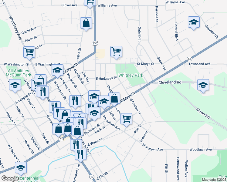 map of restaurants, bars, coffee shops, grocery stores, and more near 14 Chatham Street in Norwalk