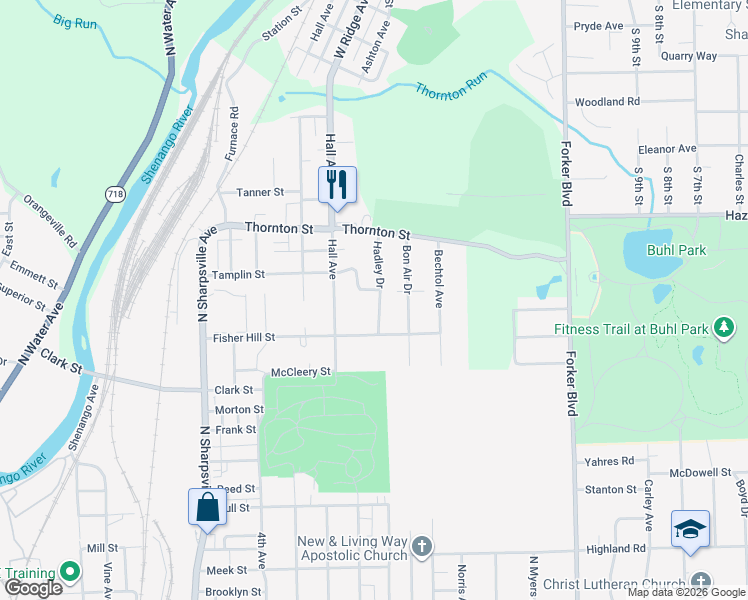 map of restaurants, bars, coffee shops, grocery stores, and more near 1007 Hadley Drive in Sharon