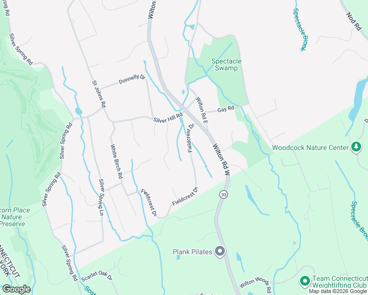 map of restaurants, bars, coffee shops, grocery stores, and more near 35 Fieldcrest Drive in Ridgefield