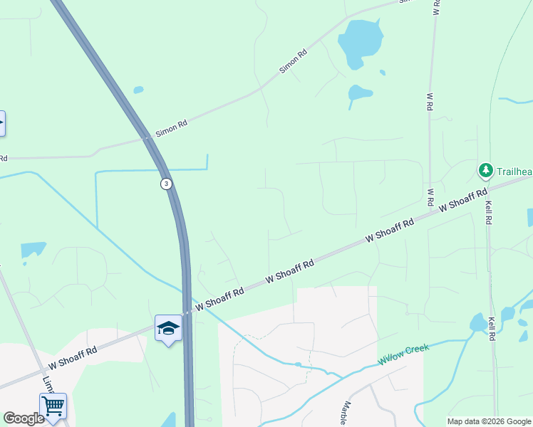 map of restaurants, bars, coffee shops, grocery stores, and more near 1424 West Shoaff Road in Huntertown