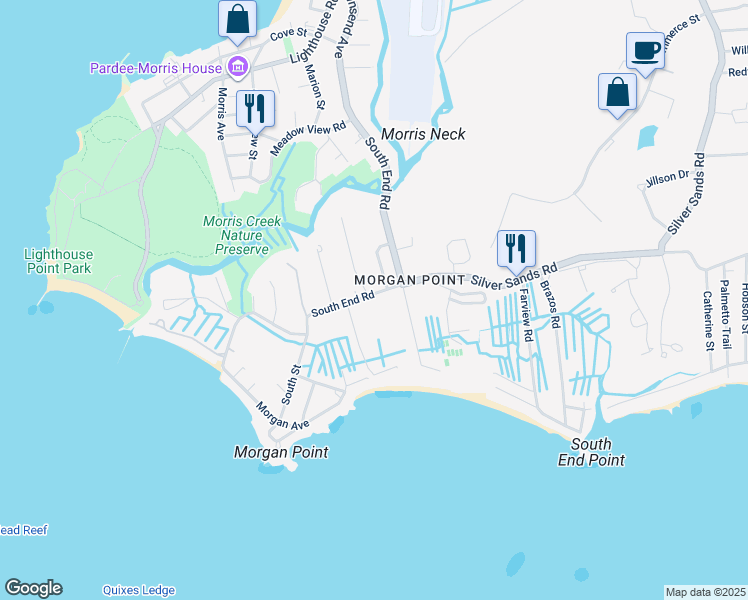 map of restaurants, bars, coffee shops, grocery stores, and more near 58 Minor Road in East Haven