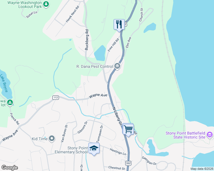 map of restaurants, bars, coffee shops, grocery stores, and more near 243 North Liberty Drive in Tomkins Cove