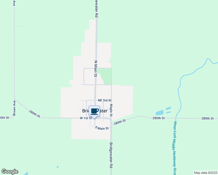 map of restaurants, bars, coffee shops, grocery stores, and more near 322 Maple Street in Bridgewater