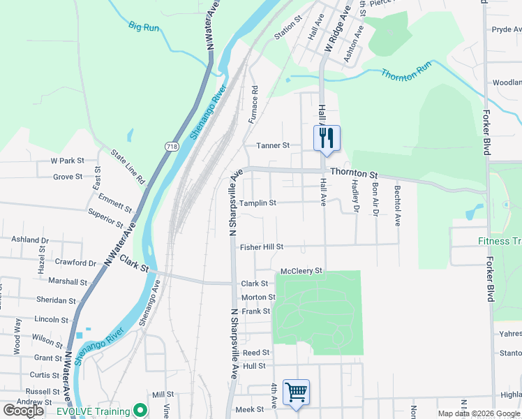 map of restaurants, bars, coffee shops, grocery stores, and more near 1014 Cherry Way in Sharon