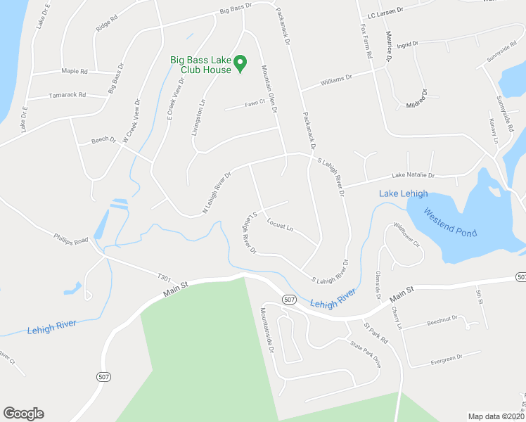 map of restaurants, bars, coffee shops, grocery stores, and more near 1505 Locust Lane in Lackawanna County