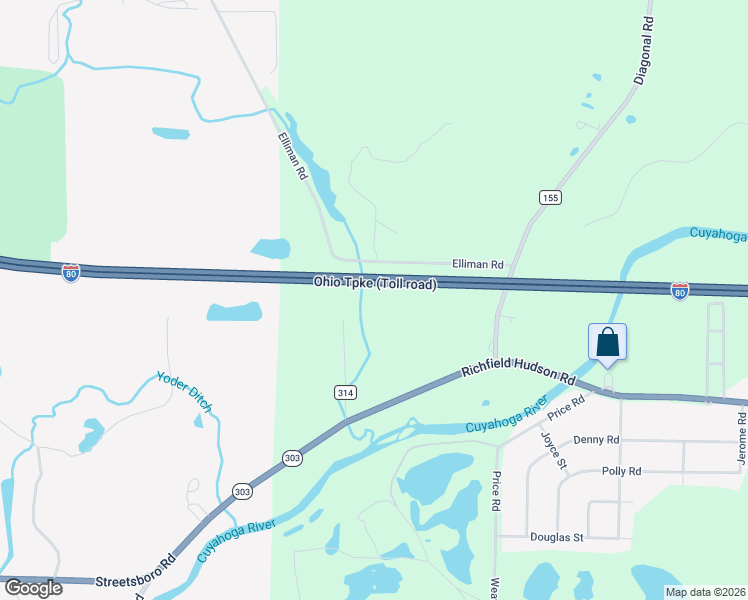 map of restaurants, bars, coffee shops, grocery stores, and more near 9366 Kieffer Road in Mantua