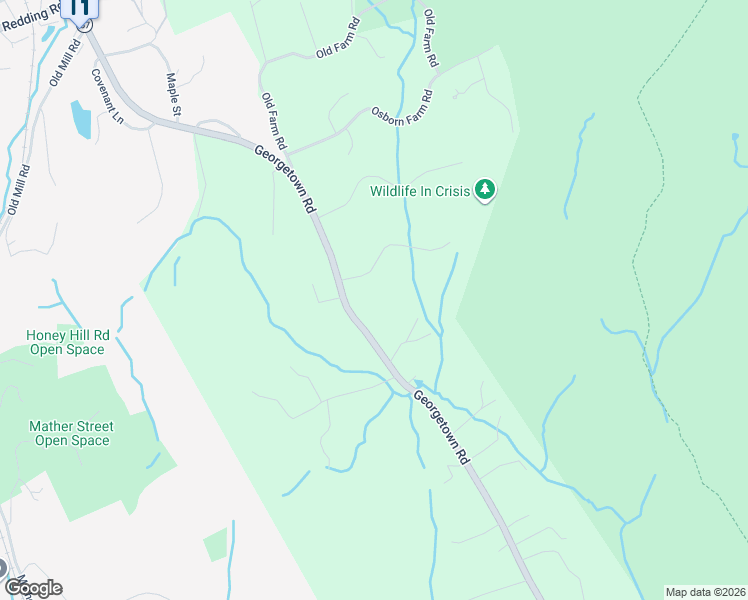 map of restaurants, bars, coffee shops, grocery stores, and more near 96 Georgetown Road in Weston