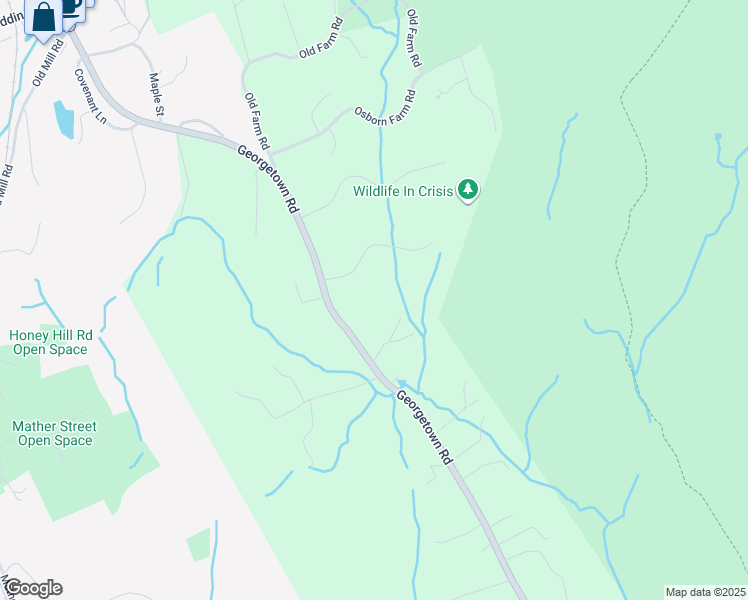 map of restaurants, bars, coffee shops, grocery stores, and more near 7 Indian Valley Road in Weston