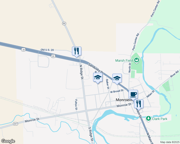 map of restaurants, bars, coffee shops, grocery stores, and more near 101 West Street in Monroeville