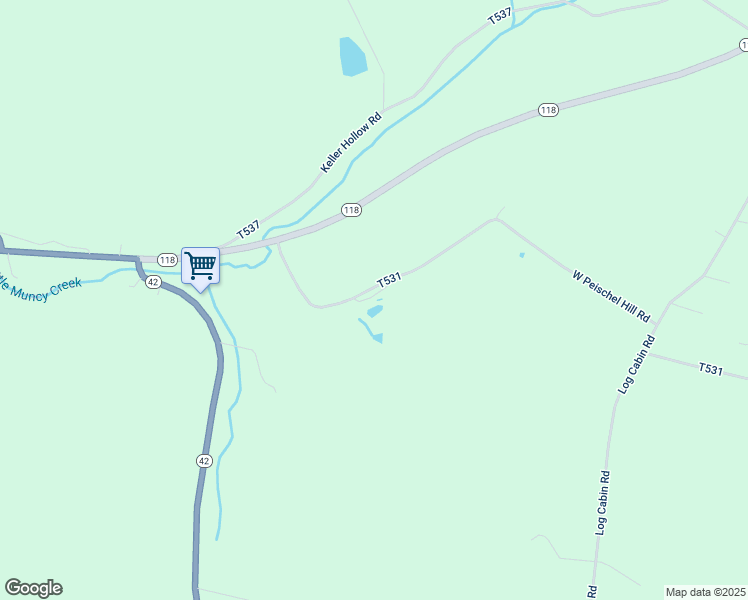 map of restaurants, bars, coffee shops, grocery stores, and more near 314 West Peischel Hill Road in Unityville