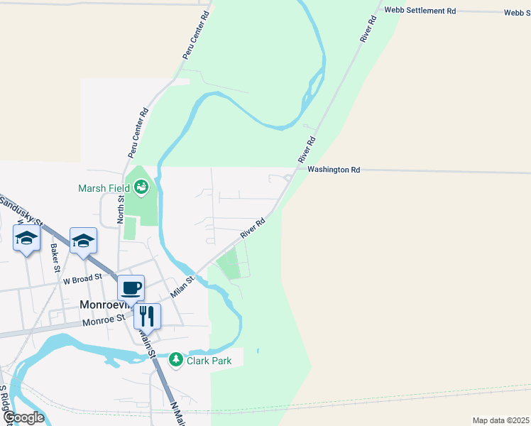map of restaurants, bars, coffee shops, grocery stores, and more near 3 Horseshoe Drive in Monroeville