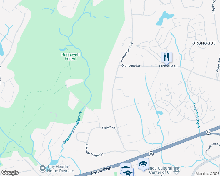 map of restaurants, bars, coffee shops, grocery stores, and more near 875 James Farm Road in Stratford