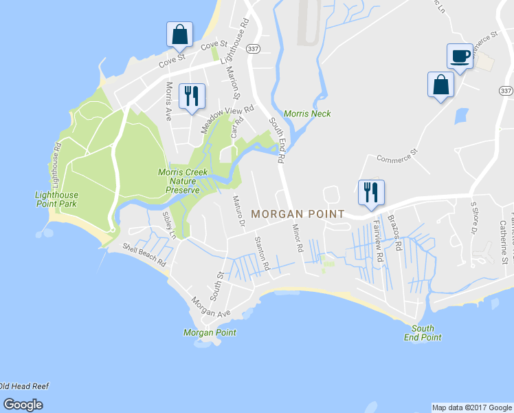 map of restaurants, bars, coffee shops, grocery stores, and more near 8 Stoddard Road in East Haven