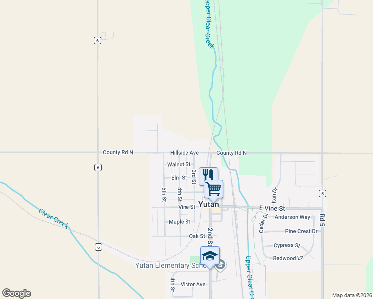 map of restaurants, bars, coffee shops, grocery stores, and more near 302 Hillside Avenue in Yutan